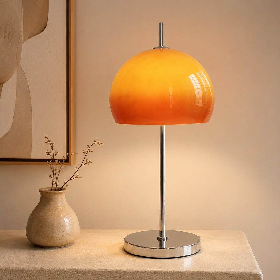 Aurelia Bauhaus Mushroom Retro Glass Table Lamp - focused studio product image for Comvilo lighting