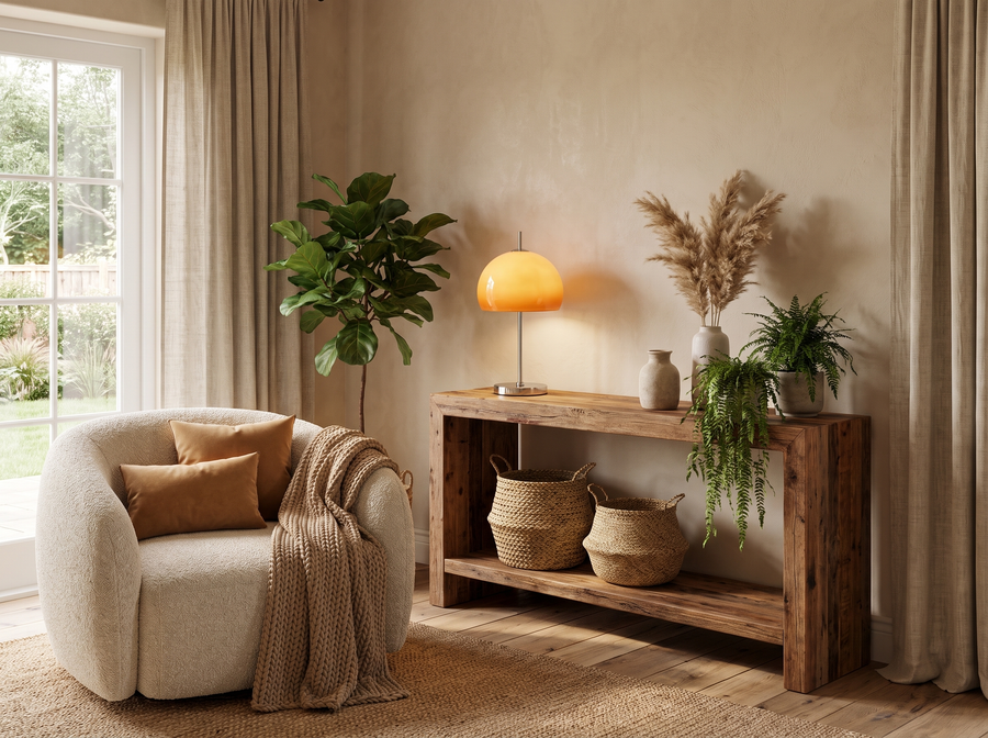Aurelia Bauhaus Mushroom Retro Glass Table Lamp &mdash; Organic Luxury