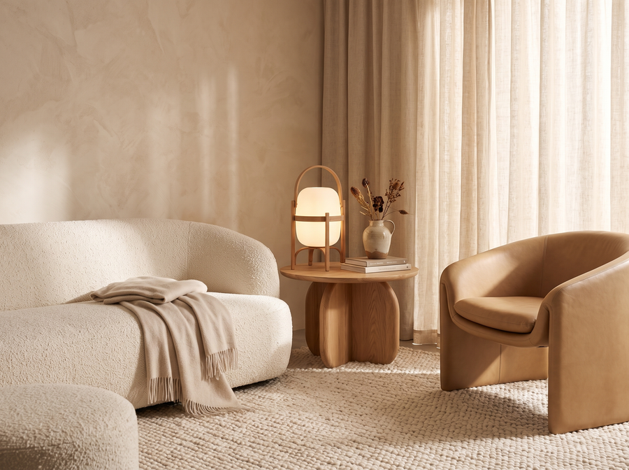 Linden Portable Lantern Glass Table Lamp &mdash; Modern Warmth
