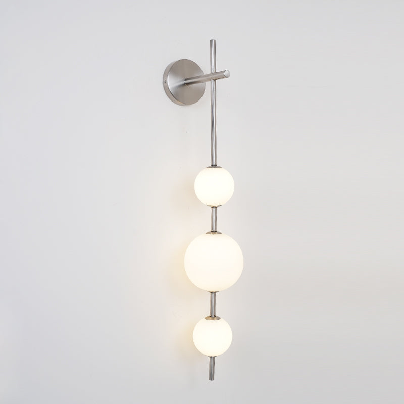 Solenne Vertical Globe Wall Light in Nickel, 5.9 in dia x H 33.5 in - Comvilo lighting