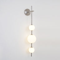 Solenne Vertical Globe Wall Light in Nickel, 5.9 in dia x H 33.5 in - Comvilo lighting