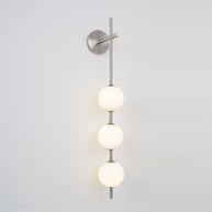 Solenne Vertical Globe Wall Light in Nickel, 3.9 in dia x H 30.7 in - Comvilo lighting