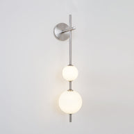 Solenne Vertical Globe Wall Light in Nickel, 5.9 in dia x H 25.6 in - Comvilo lighting