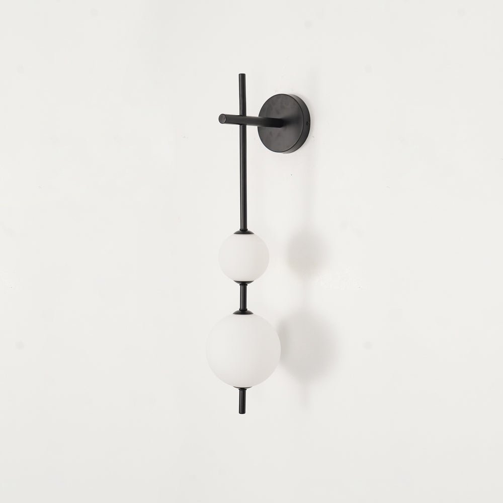 Solenne Vertical Globe Wall Light in Black, 5.9 in dia x H 25.6 in - Comvilo lighting