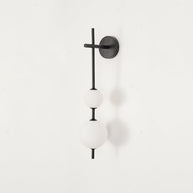 Solenne Vertical Globe Wall Light in Black, 5.9 in dia x H 25.6 in - Comvilo lighting