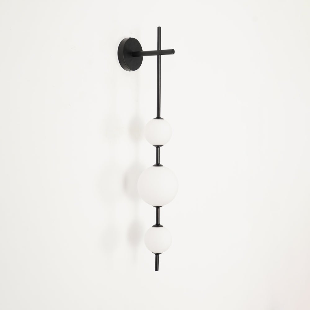Solenne Vertical Globe Wall Light in Black, 5.9 in dia x H 33.5 in - Comvilo lighting