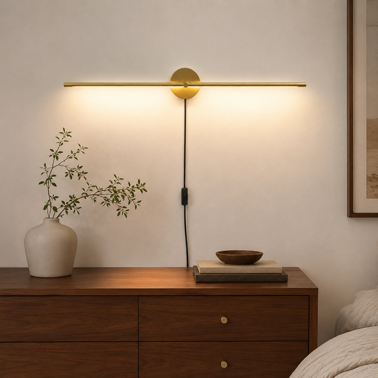 Elaris Linear Wall Light - lifestyle room image for Comvilo lighting