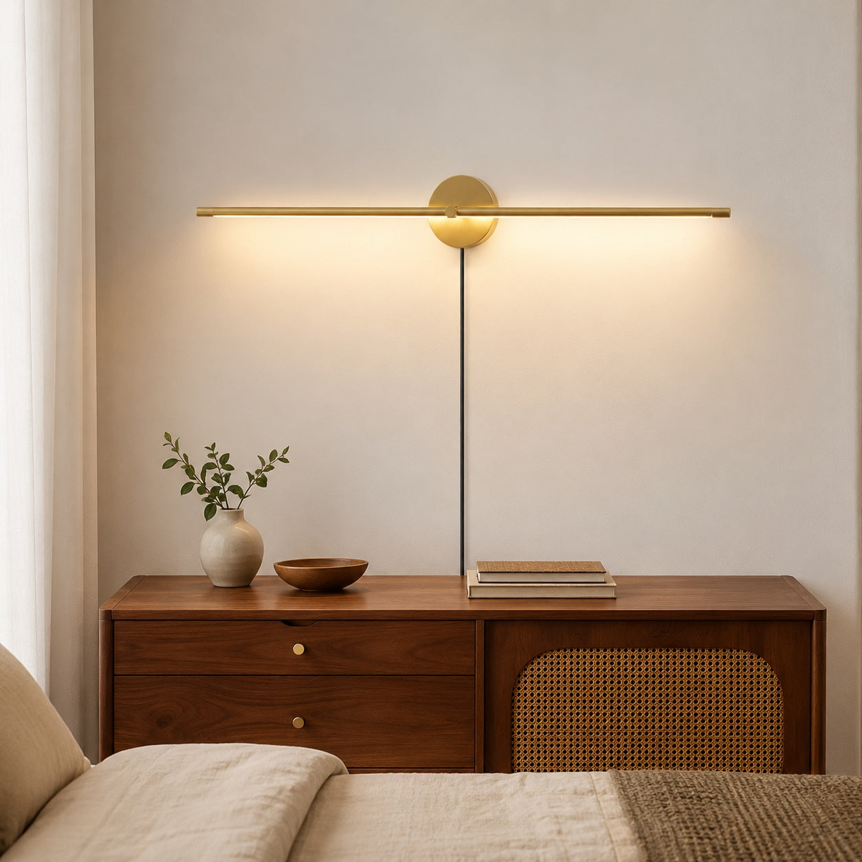 Elaris Linear Wall Light - scale and placement image for Comvilo lighting