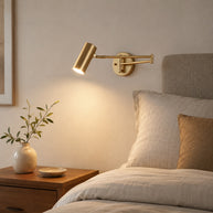 Marlow Arc Swing Wall Sconce - bedside lifestyle room image for Comvilo lighting