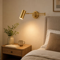 Marlow Arc Swing Wall Sconce - scale and placement image for Comvilo lighting