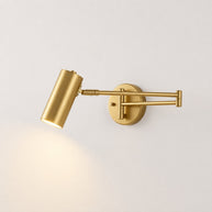 Marlow Arc Swing Wall Sconce - lit studio image on white background for Comvilo lighting
