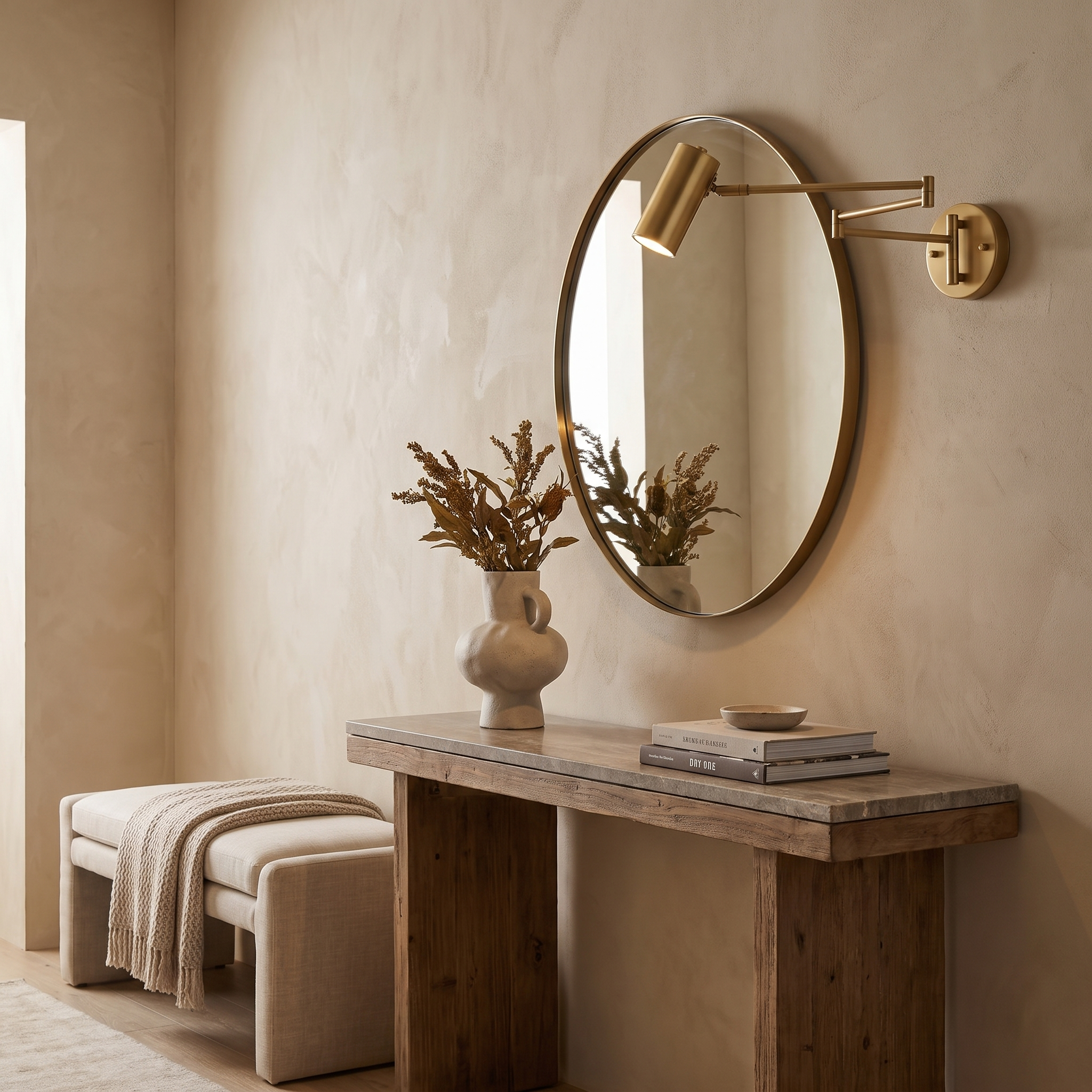 Marlow Arc Swing Wall Sconce in a premium Comvilo lifestyle interior — carousel lifestyle image 2