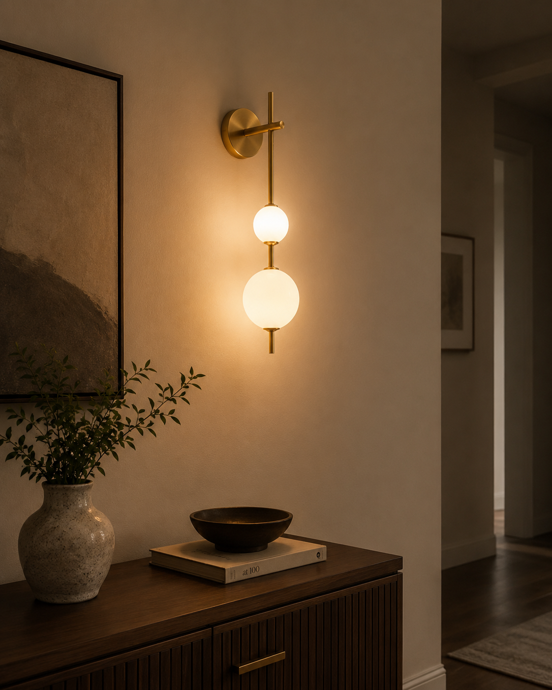 Solenne Vertical Globe Wall Light