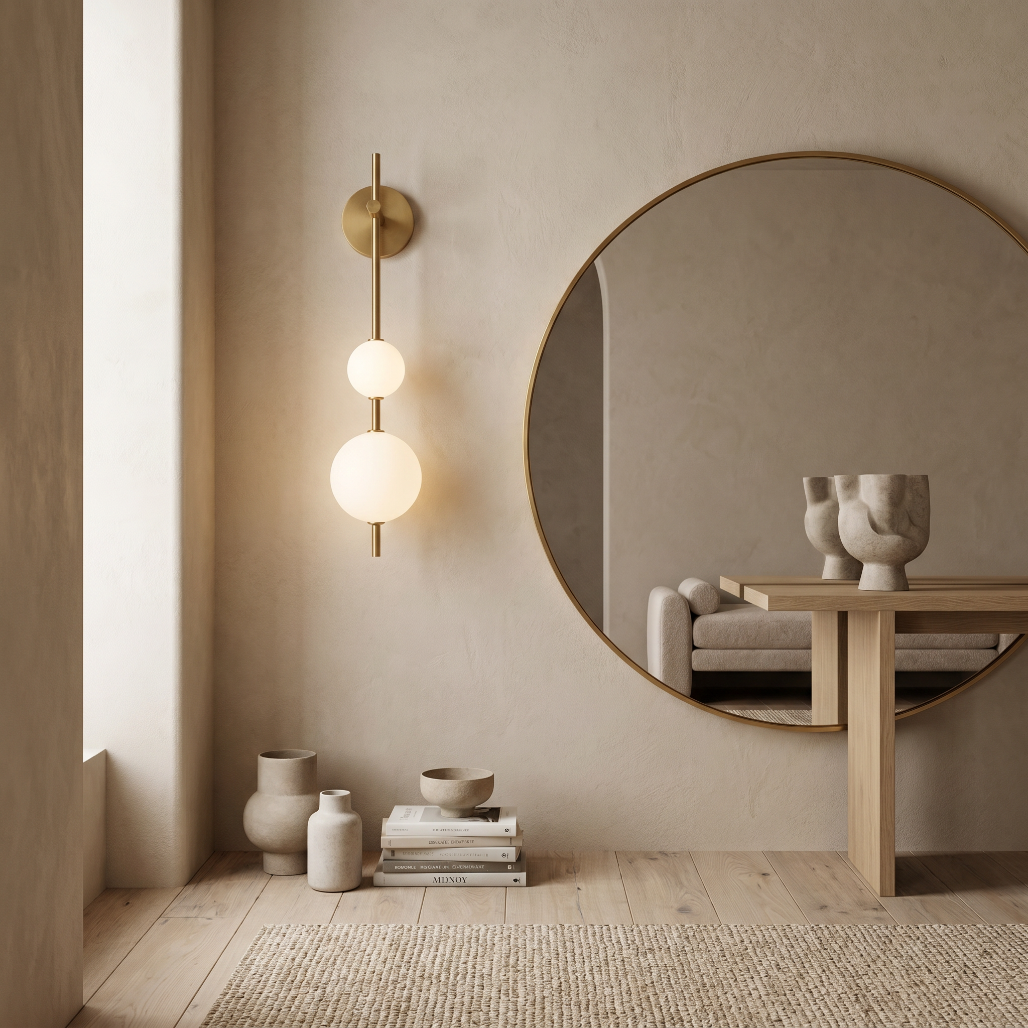Solenne Vertical Globe Wall Light in a premium Comvilo lifestyle interior — carousel lifestyle image 2