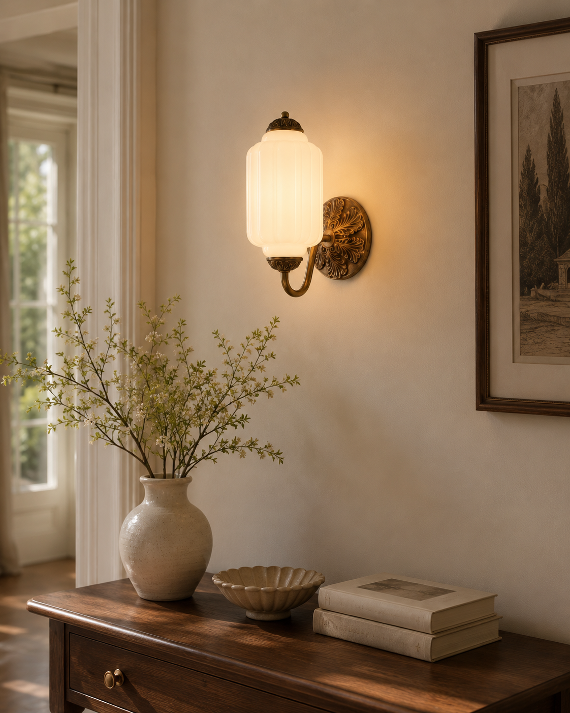 Bellemont Milk Glass Wall Sconce