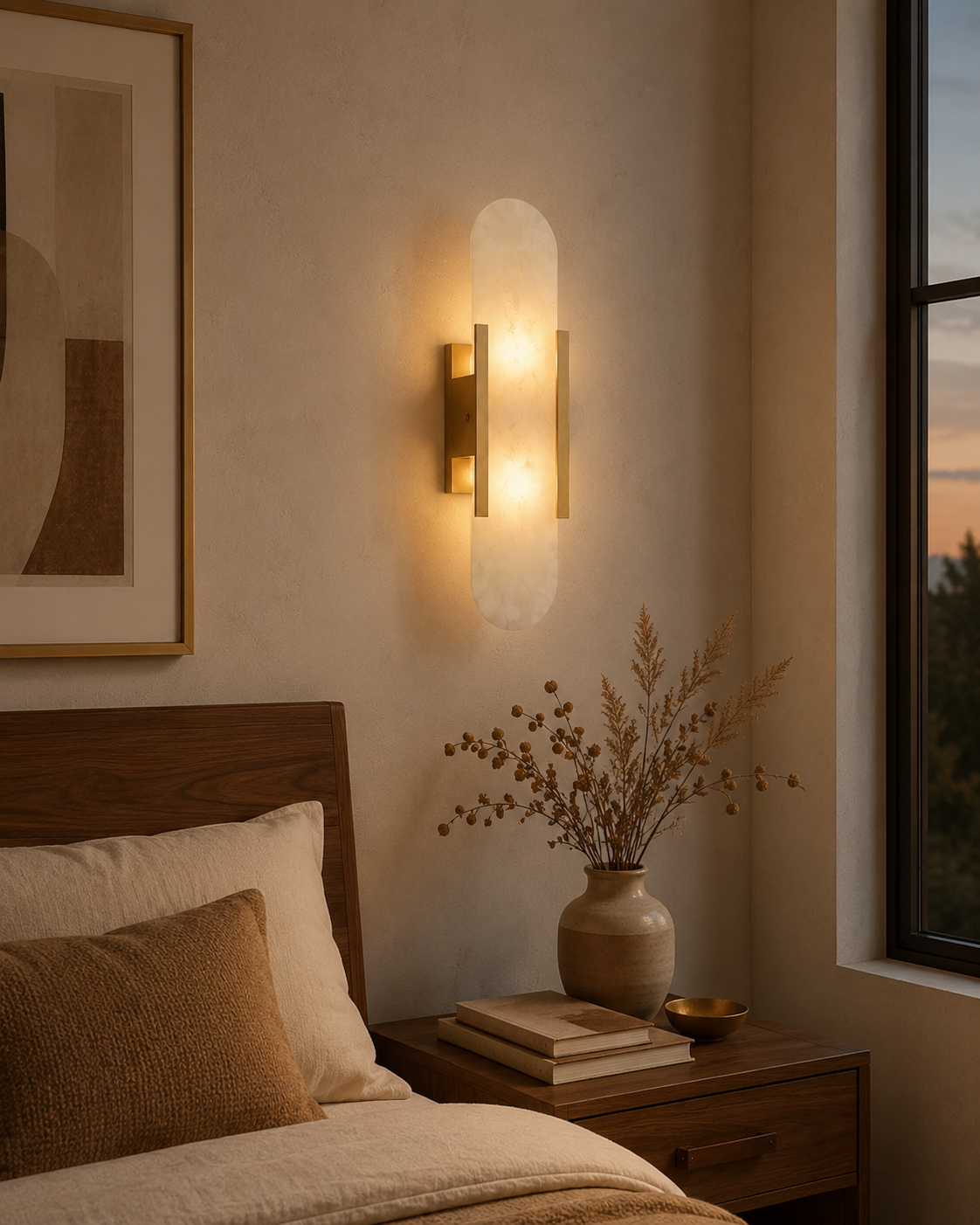 Celestine Alabaster Oblong Wall Sconce