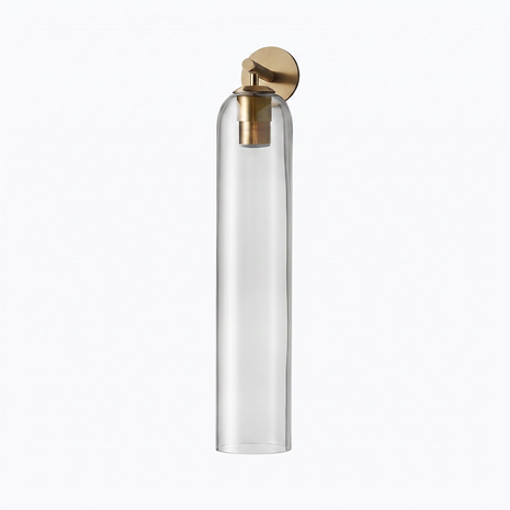 Aveline Art Glass Wall Sconce in Gold and Clear, primary full-product view
