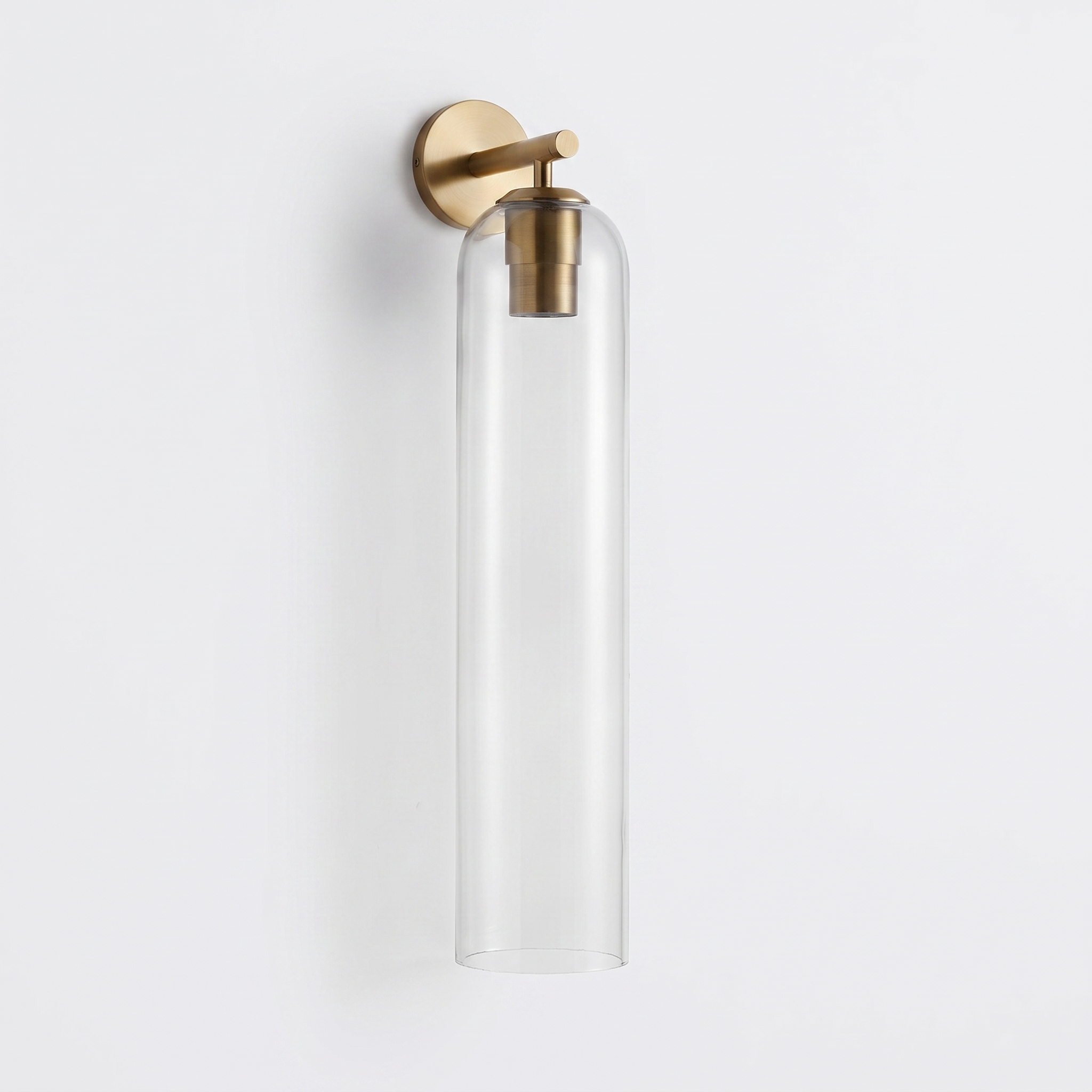 Aveline Art Glass Wall Sconce in Gold and Clear, detail view