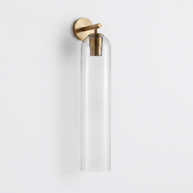 Aveline Art Glass Wall Sconce in Gold and Clear, detail view