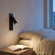 Valen Recessed Bedside Wall Sconce installed beside a bed