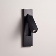 Valen Recessed Bedside Wall Sconce, Matt Black finish detail