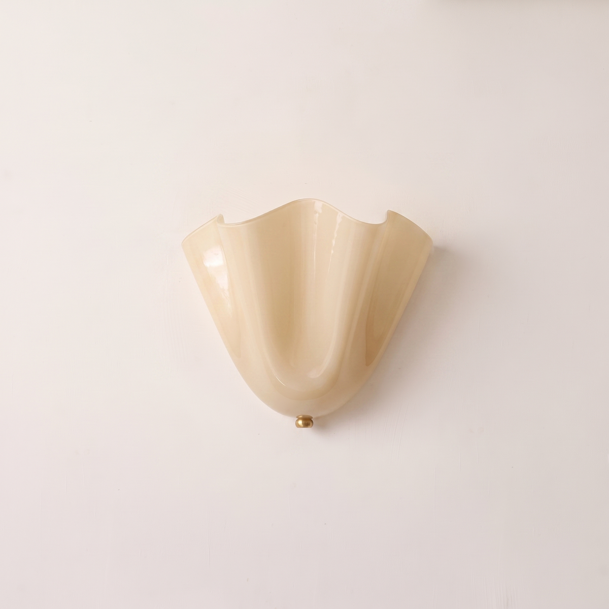 Vela Ribbed Glass Wall Lamp, primary product image, Beige White