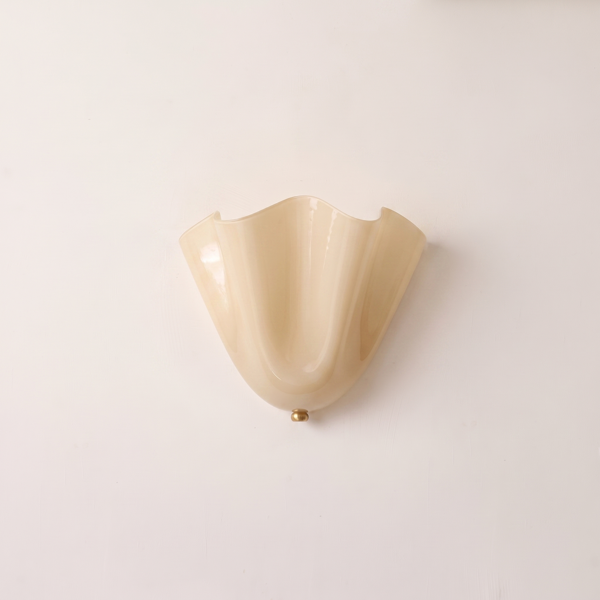 Vela Ribbed Glass Wall Lamp, primary product image, Beige White