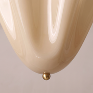 Vela Ribbed Glass Wall Lamp, ribbed glass and brass detail macro