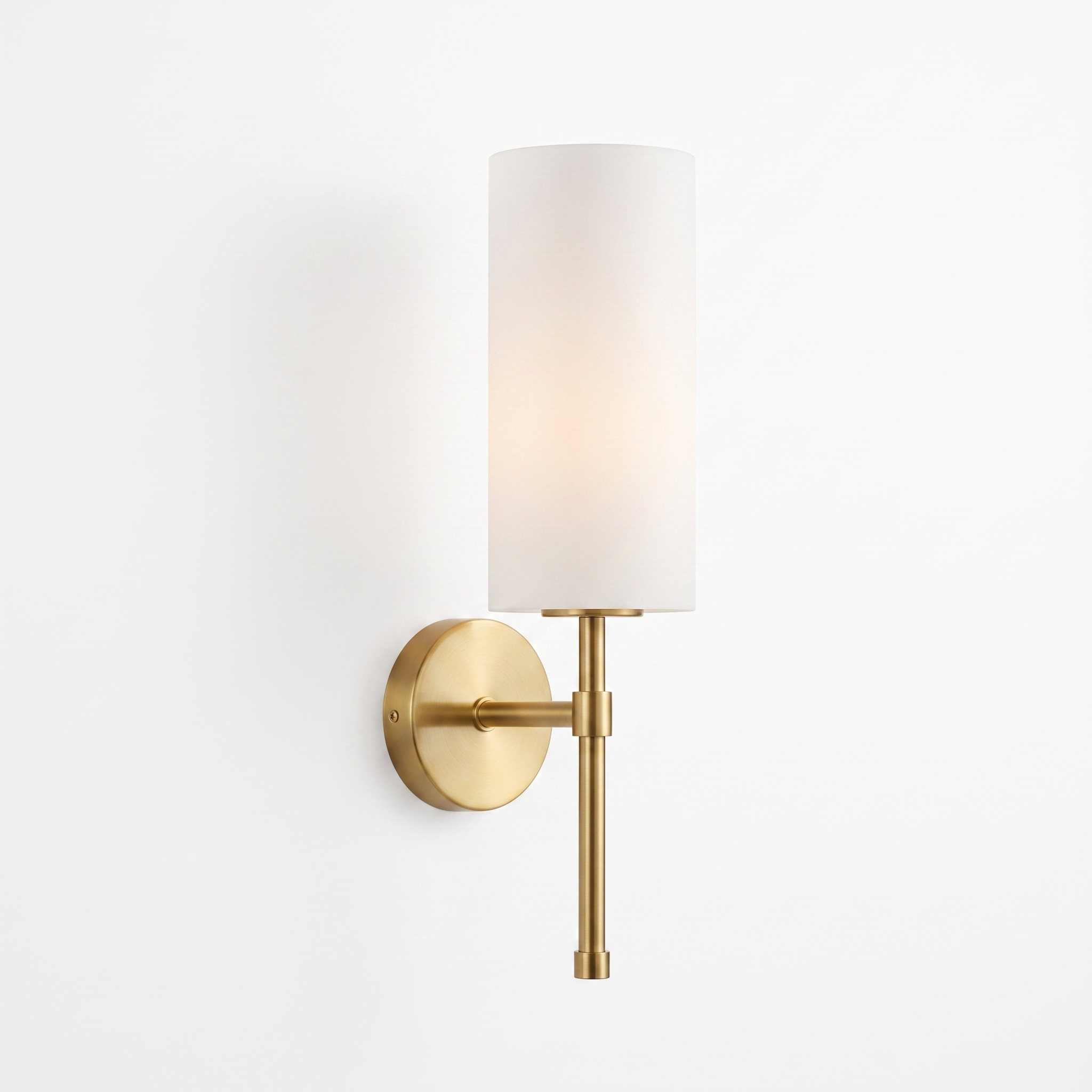 Brindisi Wall Sconce in Brass and White, primary full-product view