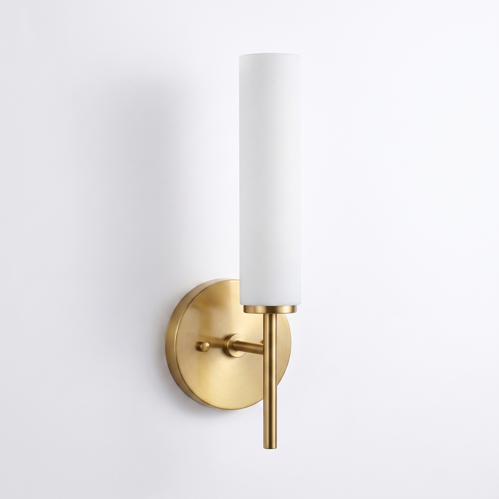 Brindisi Wall Sconce in Brass and White, detail view