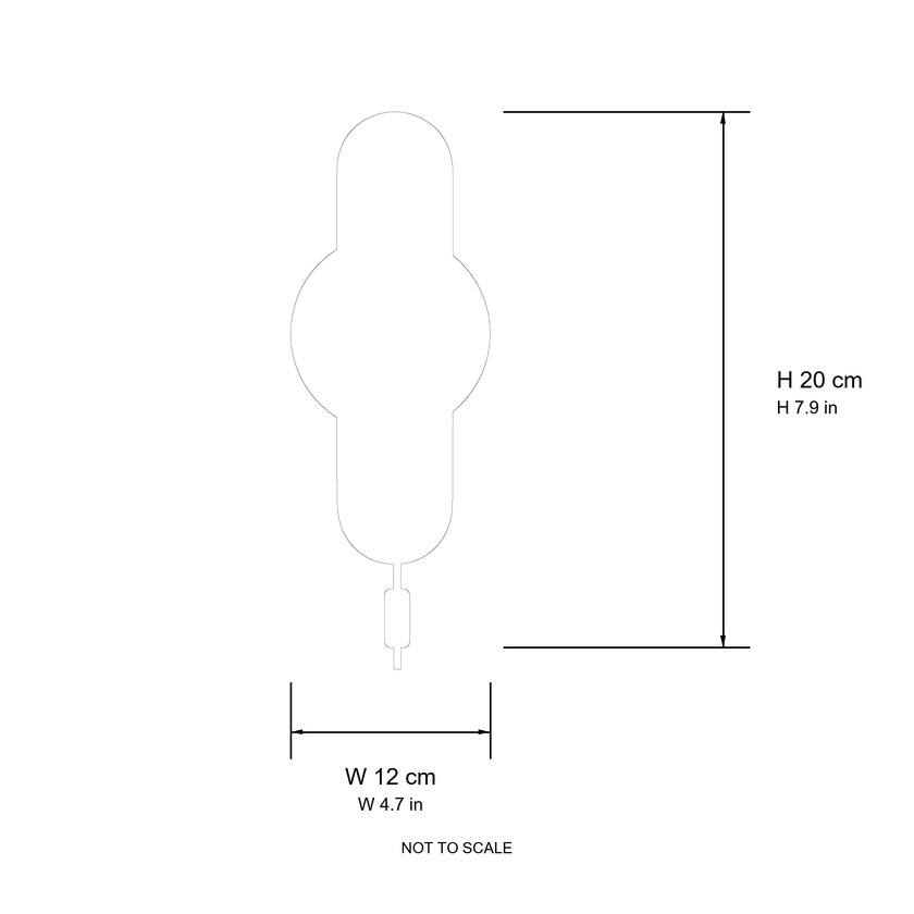 Coralie Two-Tone Wall Light sizing diagram