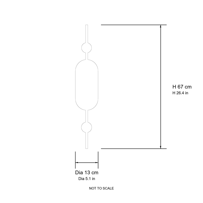 Comvilo Chiswick Glass Wall Light sizing diagram