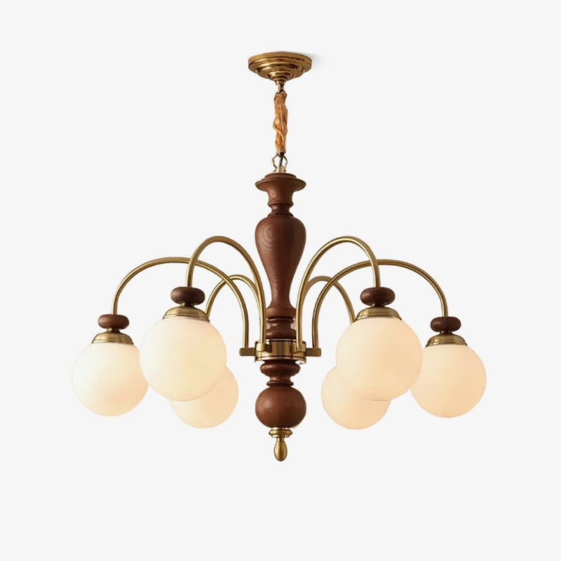 Wyndelle Wood and Glass Chandelier