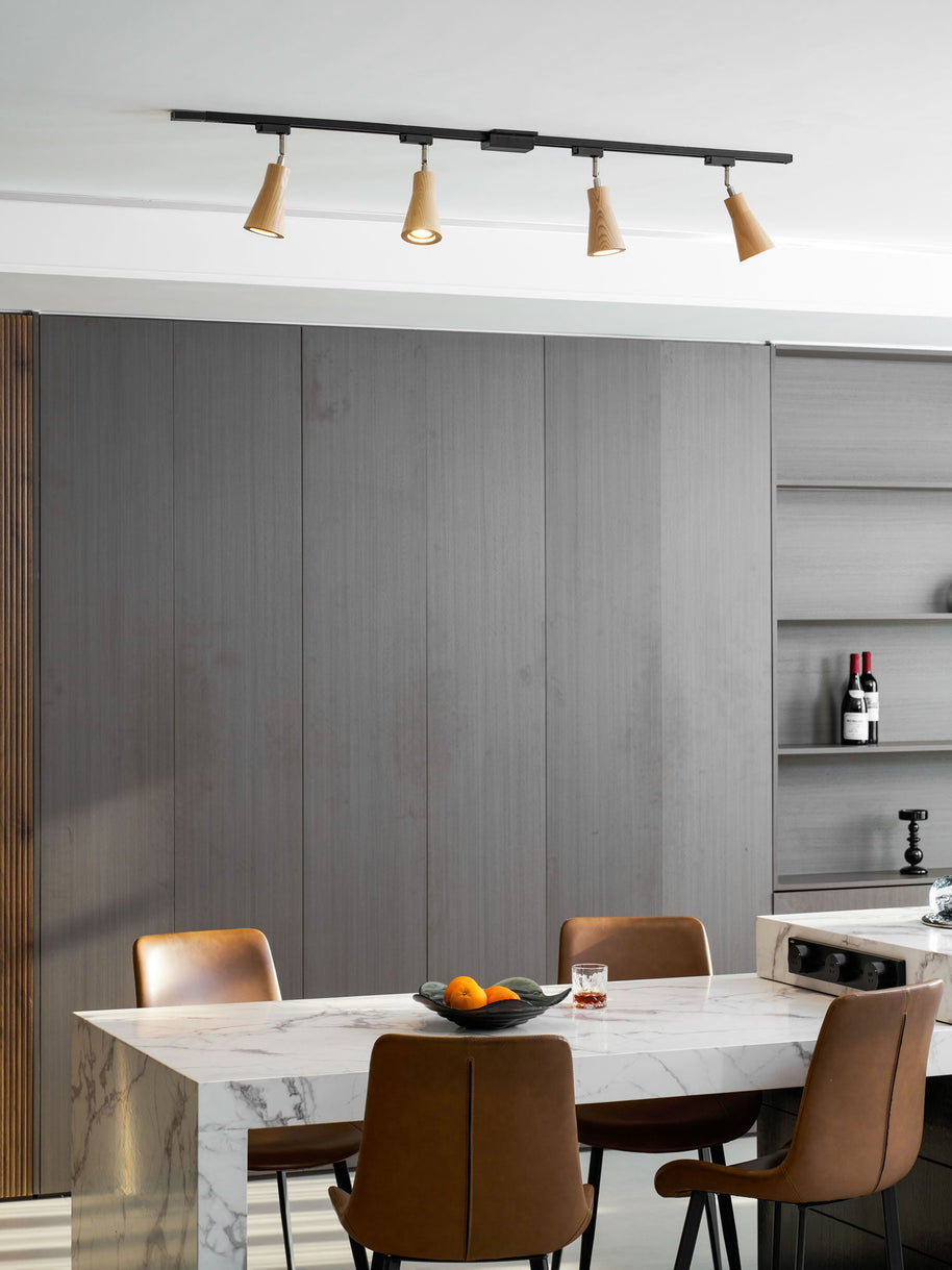 Wood Track Ceiling Lamp