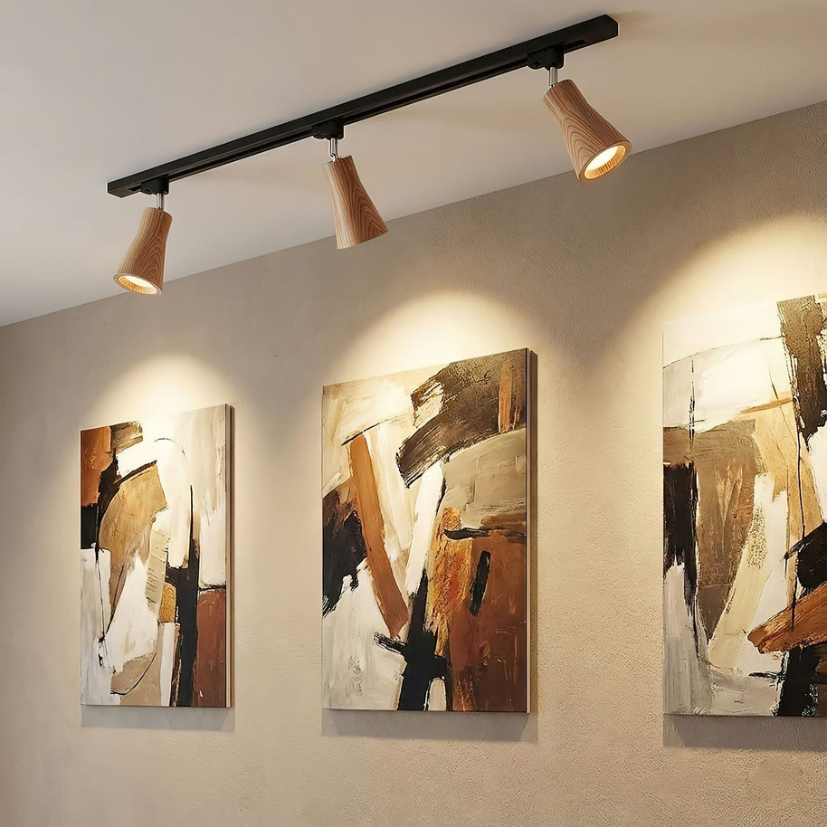 Wood Track Ceiling Lamp