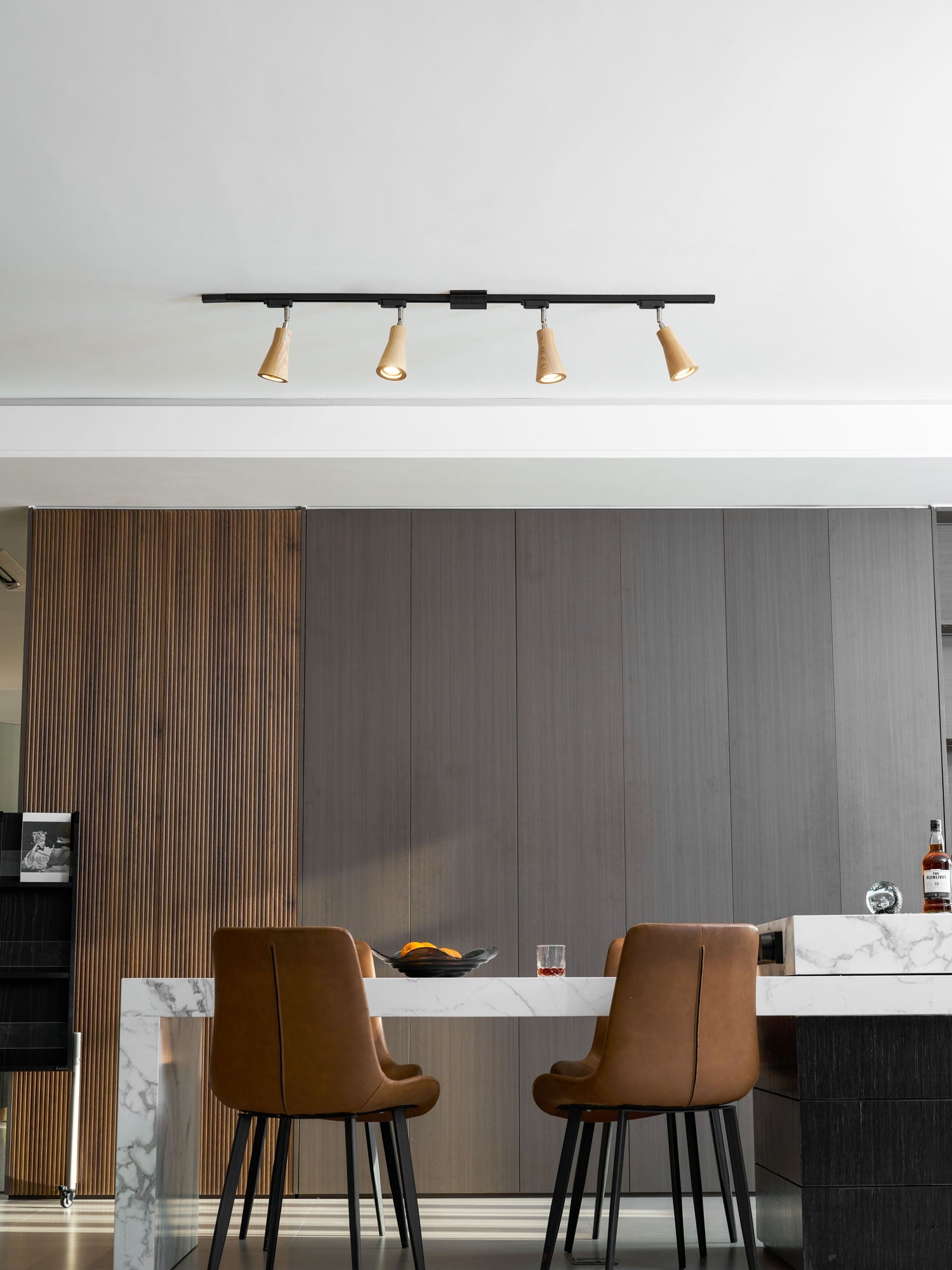 Wood Track Ceiling Lamp