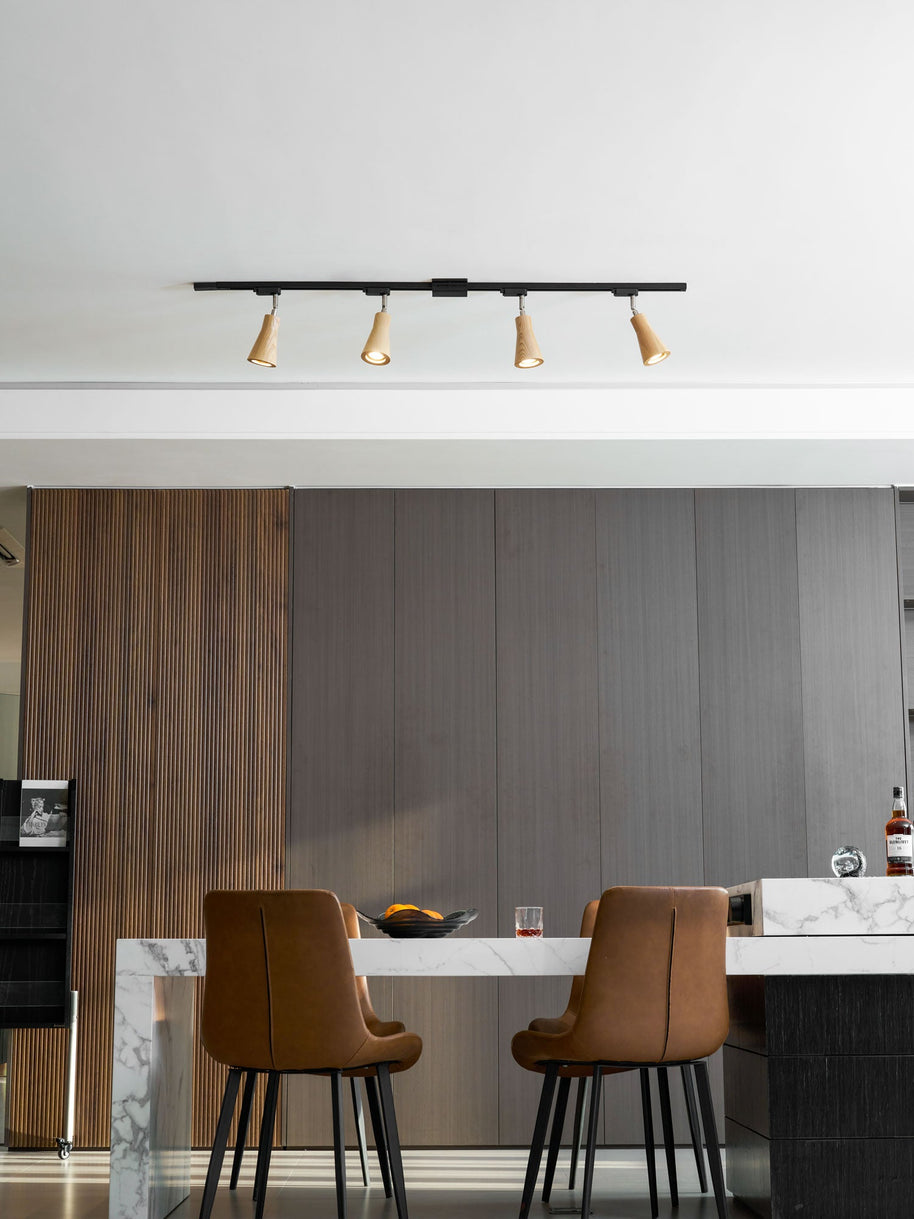 Wood Track Ceiling Lamp