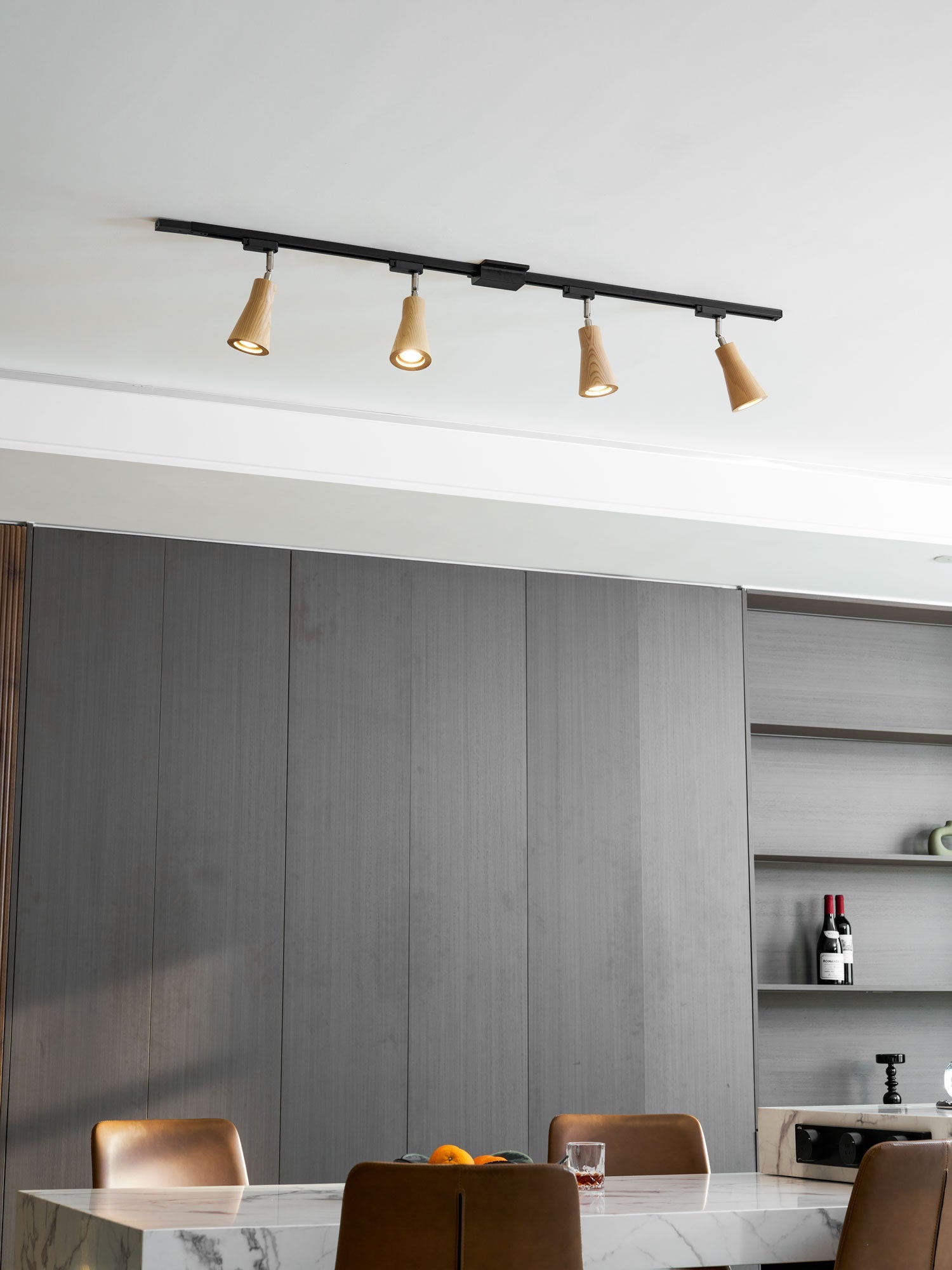 Wood Track Ceiling Lamp
