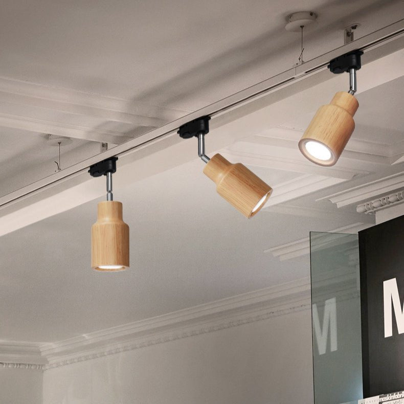 Wood Track Ceiling Lamp