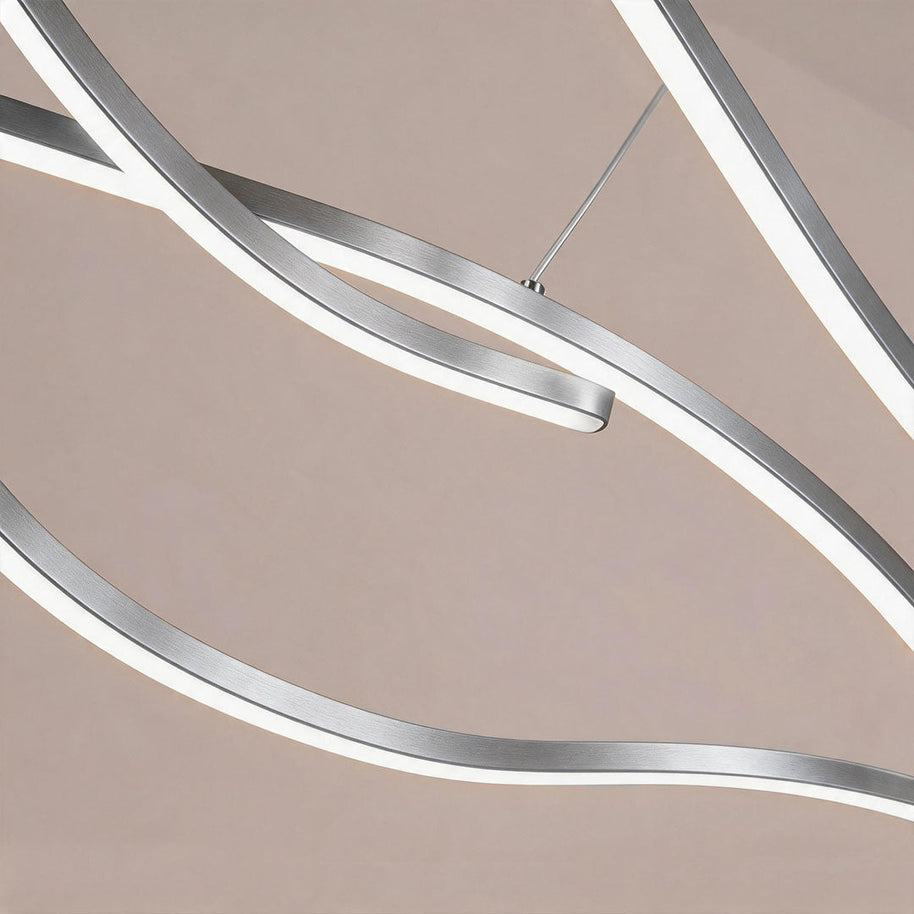 Close view of the wavy bars and the wire that holds them.