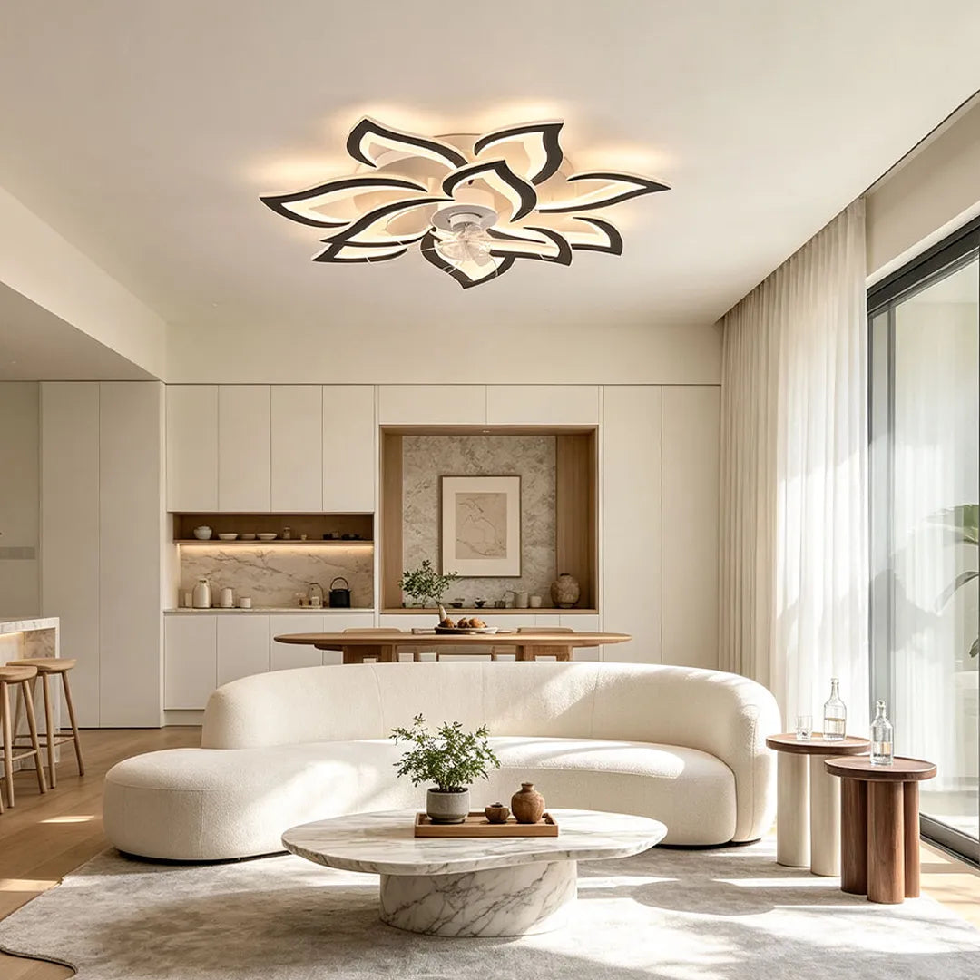 Flower-Shaped LED Ceiling Fan Light