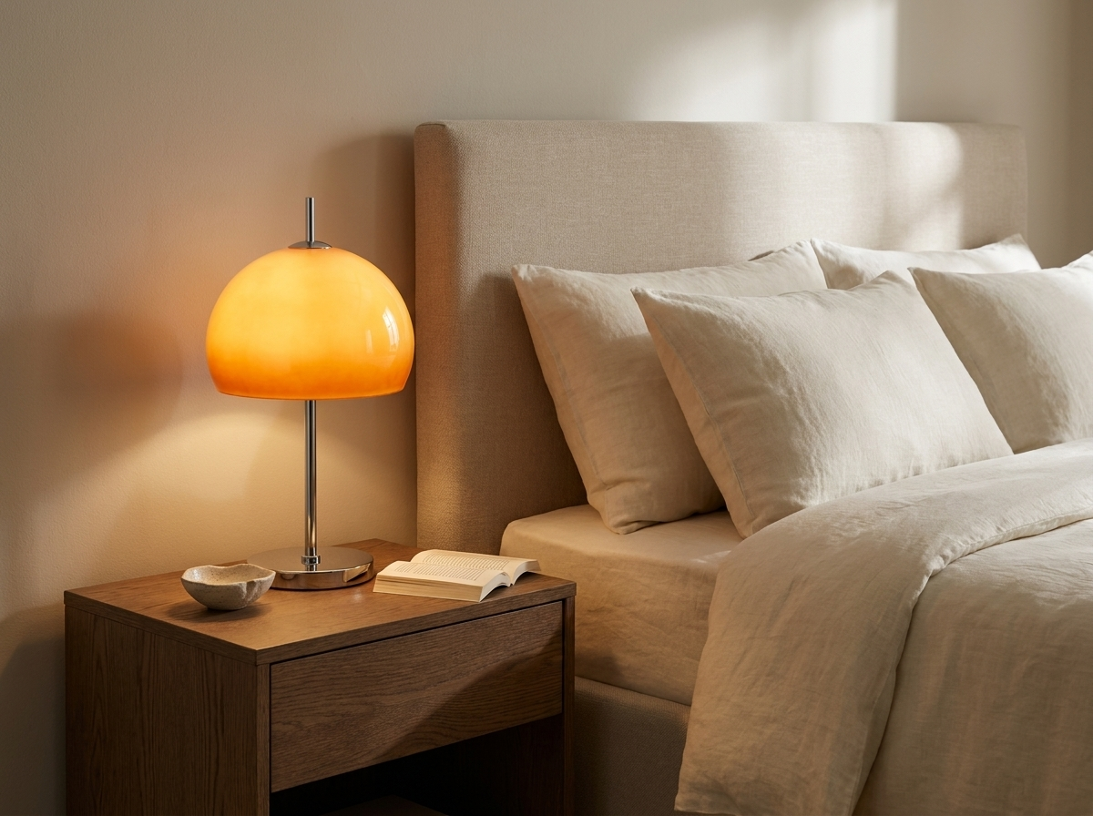 Aurelia Bauhaus Mushroom Retro Glass Table Lamp