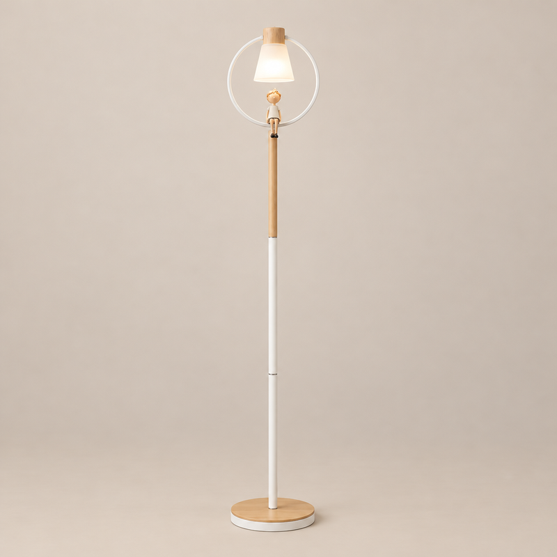 Belcaro Wood and Glass Floor Lamp