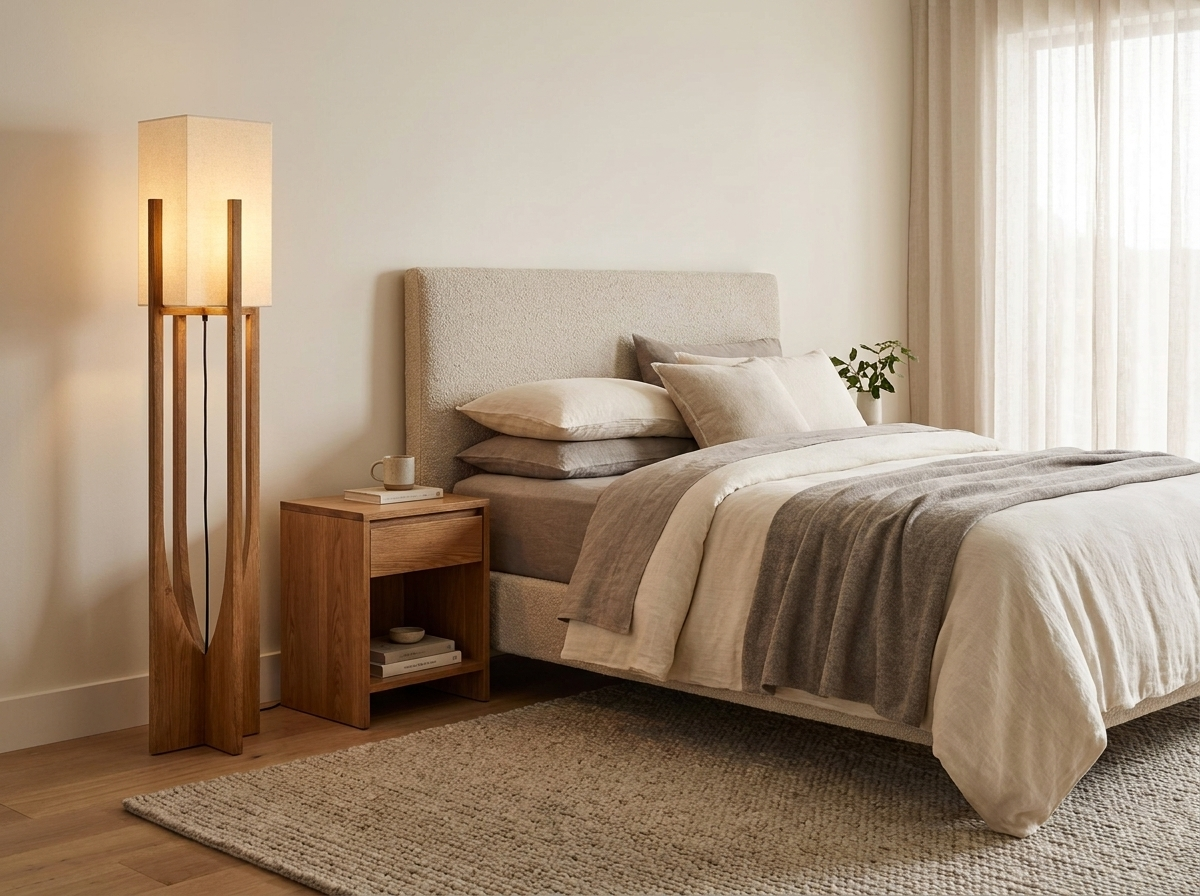 Cedarline Fairbanks Floor Lamp in a styled room
