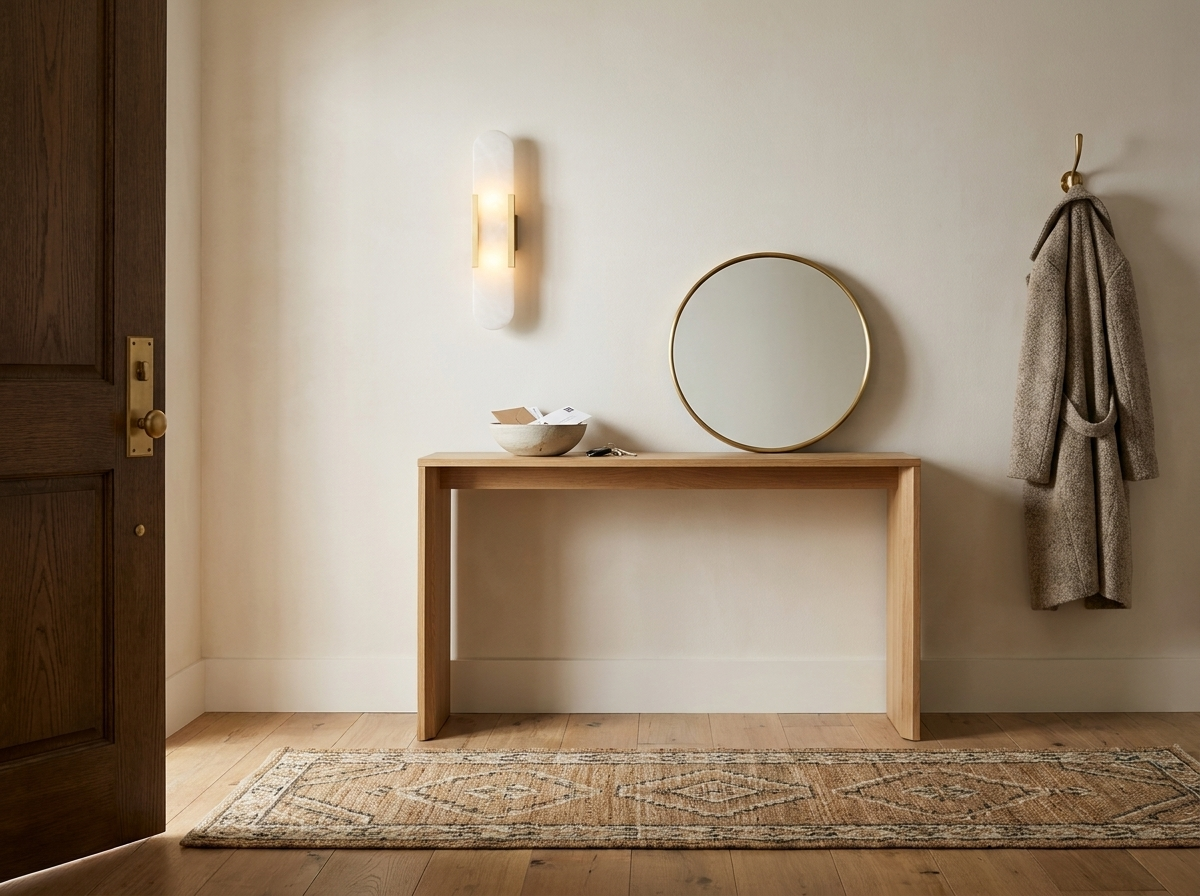 Celestine Alabaster Oblong Wall Sconce in a styled room