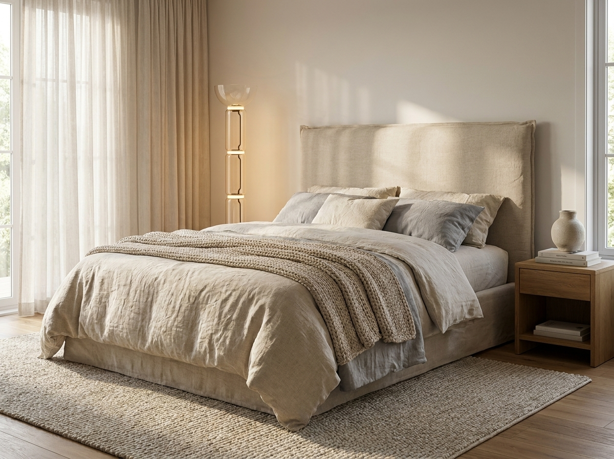 Clarion Bamboo Glass Floor Lamp in a styled room