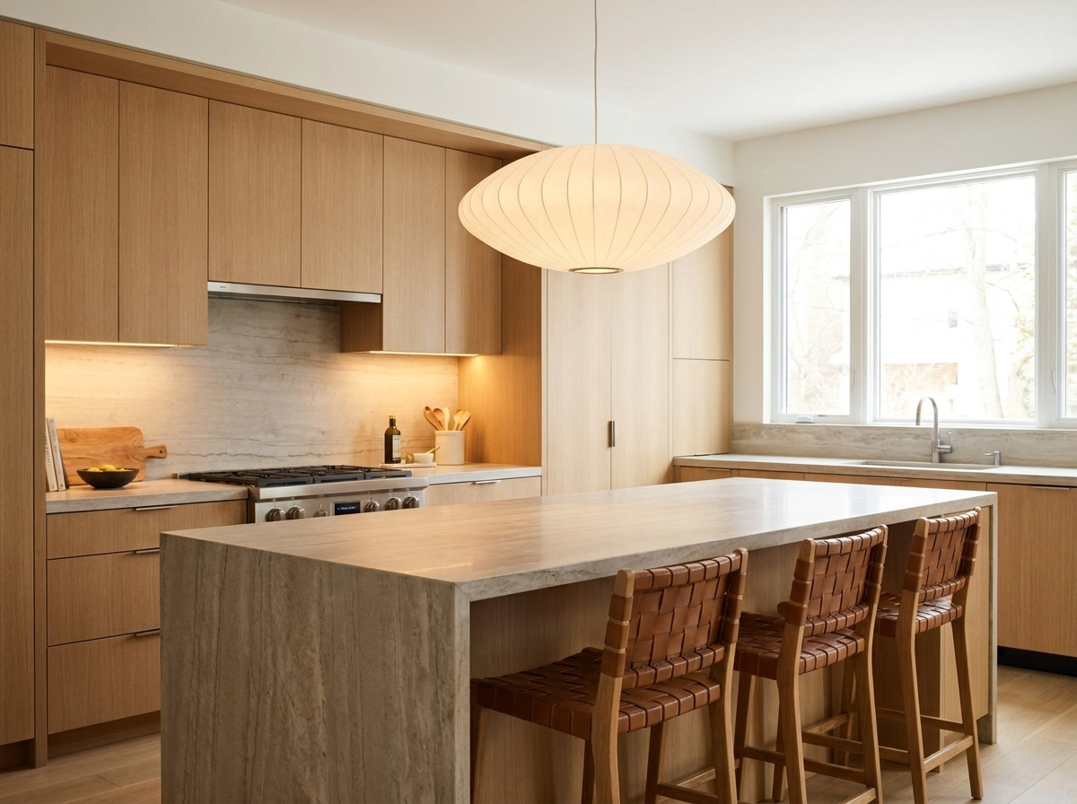 Cloudmere Minimalist White Bubble Hanging Pendant Light in a styled room