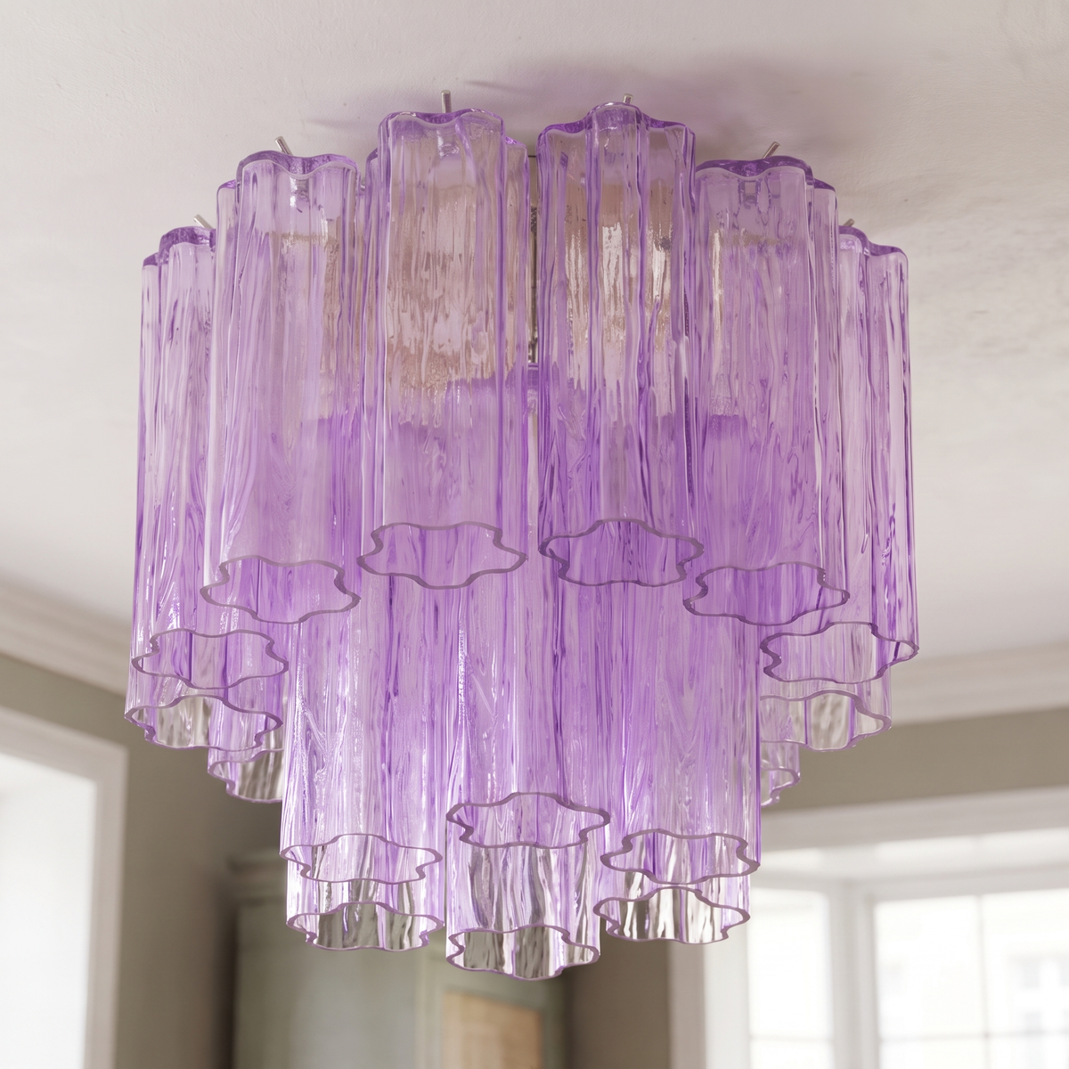 Glacenne Art Glass Ceiling Light, closer view in a living room