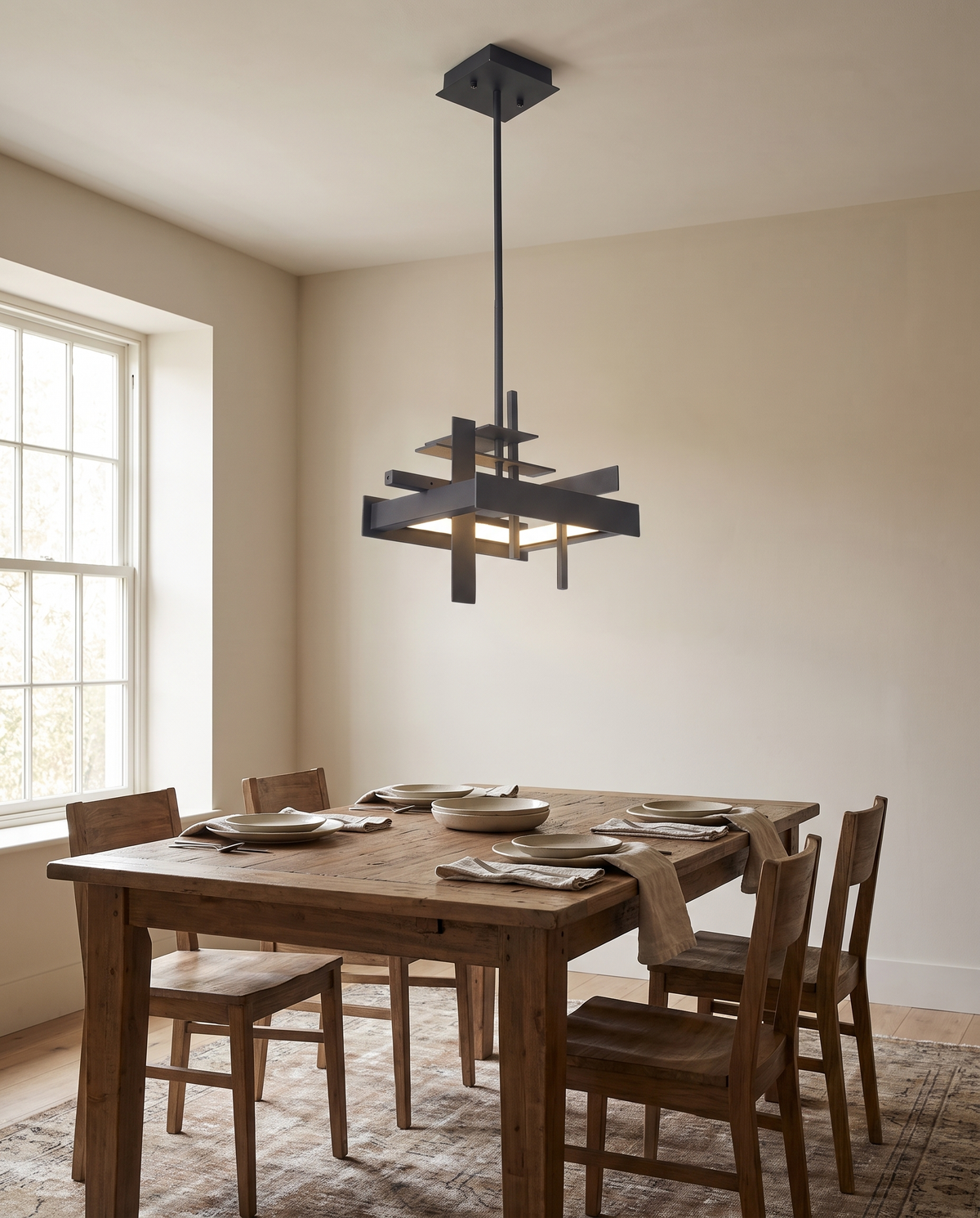 Planora Planar Pendant Light in a dining room in soft daylight