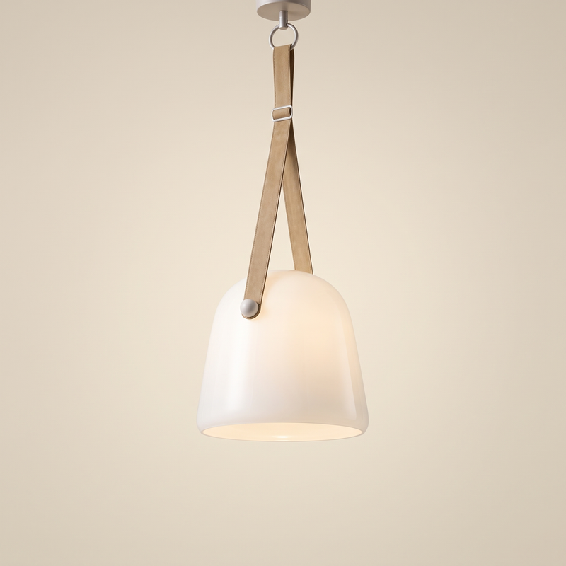 Sellane Leather Strap Glass Pendant Light